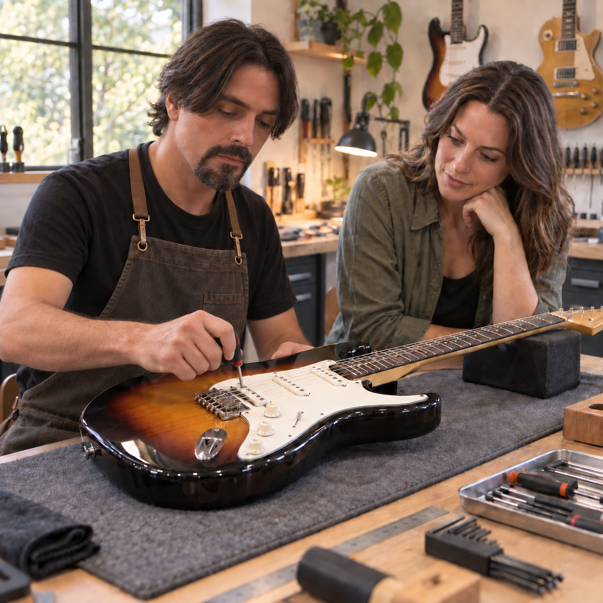 Lezione dal vivo: impari il setup della tua chitarra in laboratorio