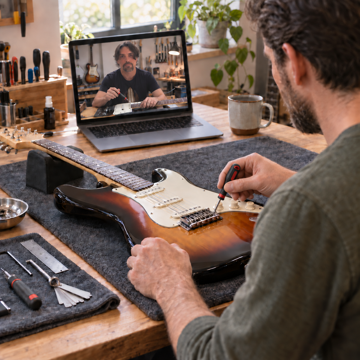 Lezione online: impari il setup della tua chitarra in videochiamata